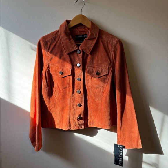 Bernardo Women's Orange Suede Jacket NWT - Picture 1 of 11